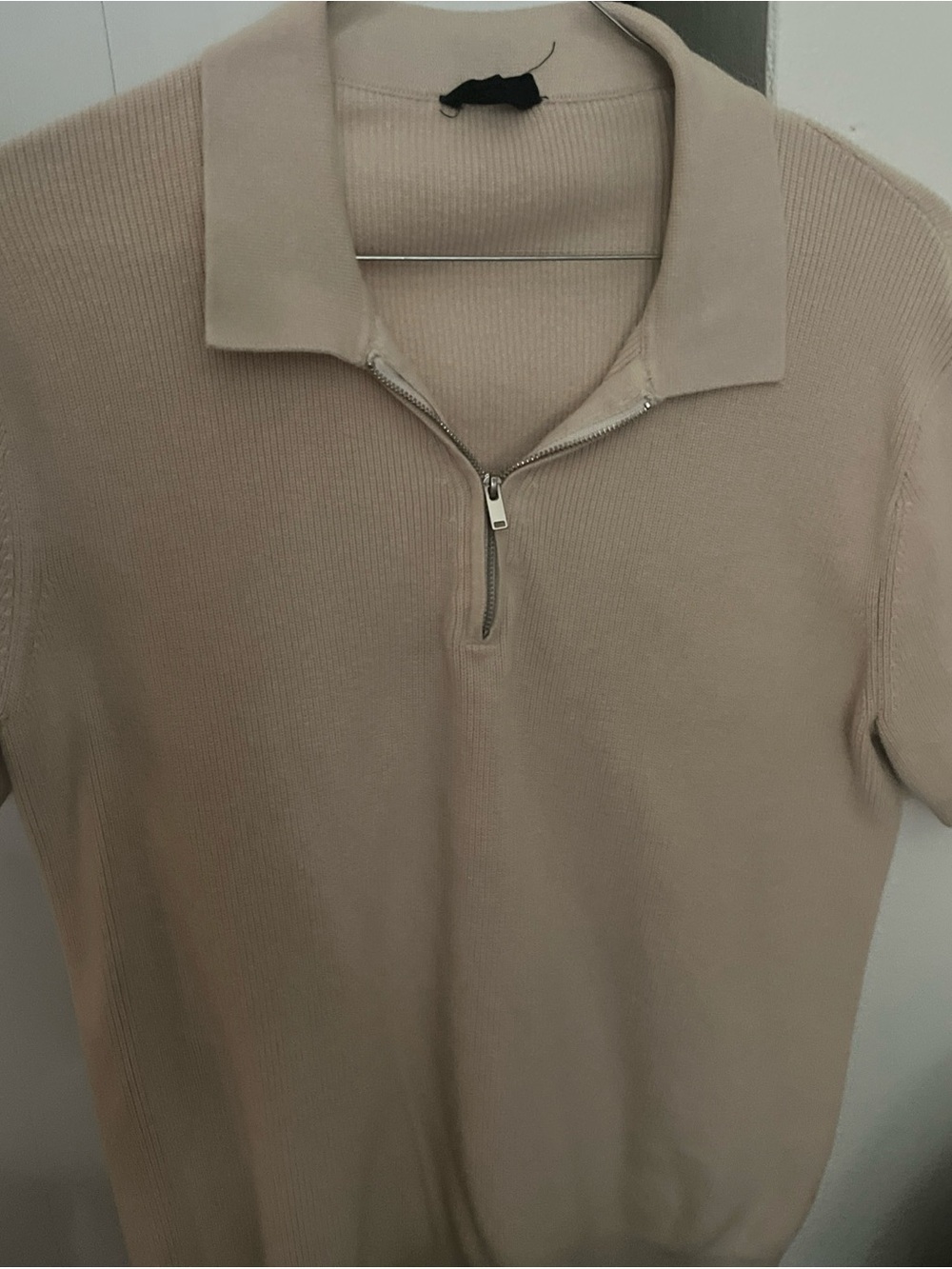 Truth brand Beige Half-Zip Polo short sleeve shirt